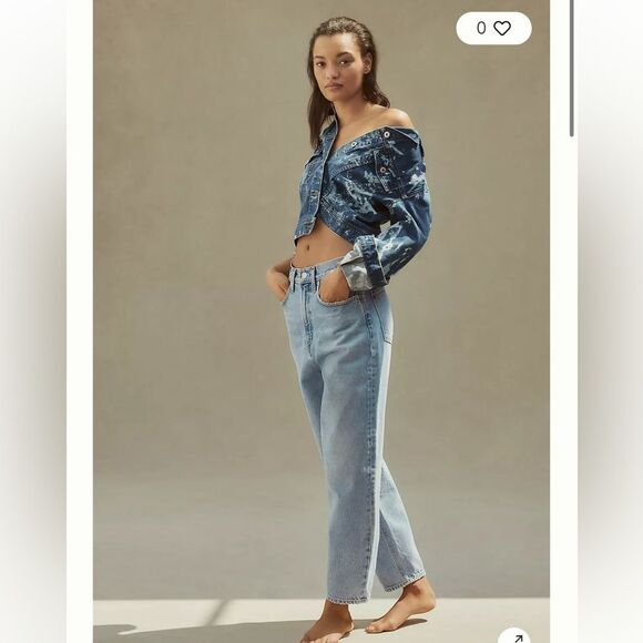 Anthropologie BB Dakota Kane Acid Wash Denim Jacket Women's Size Small NWT - Picture 2 of 13